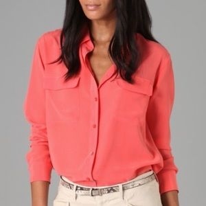 Equipment Coral Signature Silk Blouse Size S